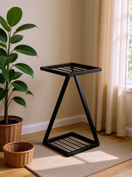 VINAMRA28 Z Shape Strong Plant Stand for Garden/Balcony/ Corner - (Set of 1), Black Plant Container Set