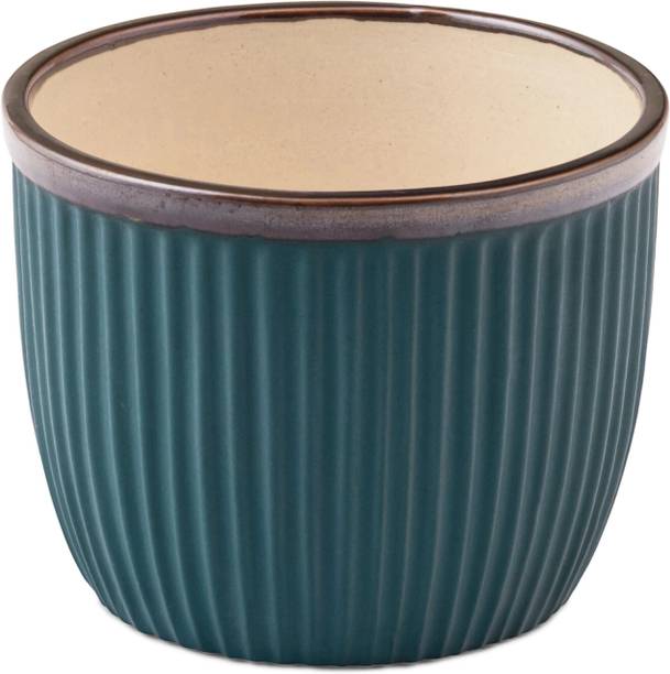 Rhythmofclay Sea Green Indoor Planter for Flowers/Artificial Plants Decoration|Pack of 1, 9cm Plant Container Set