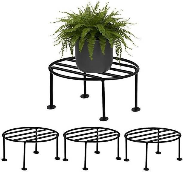 LavishHomestyle Round Plant Stand for Home Garden Balcony Decoration Plant Container Set