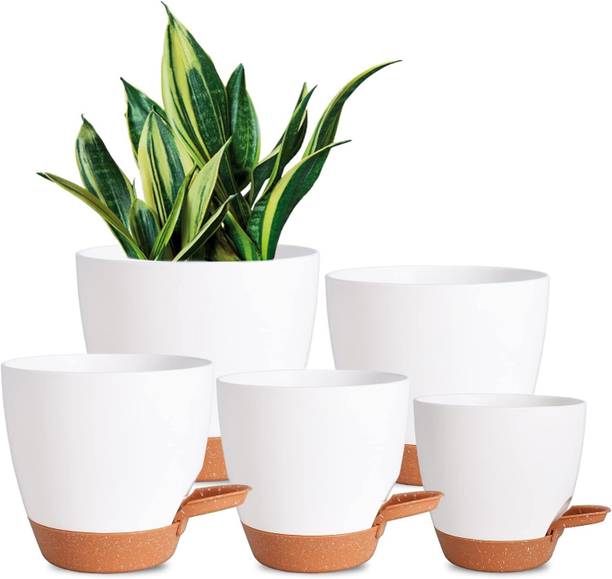 RABBONIX Self Watering Planters with Drainage Hole Planter for Indoor Plants Plant Plant Container Set