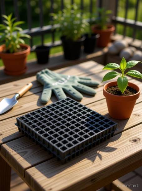 chitracart Seed Germination Plastic Seedling Nursery Tray with 126 Cavities Seed