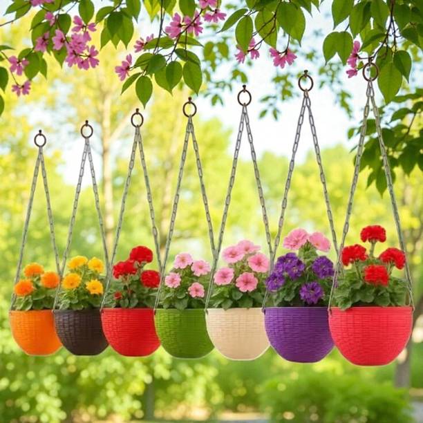 first need EcoWeave Designer 12-Piece Indoor & Outdoor Hanging Basket Collection Plant Container Set