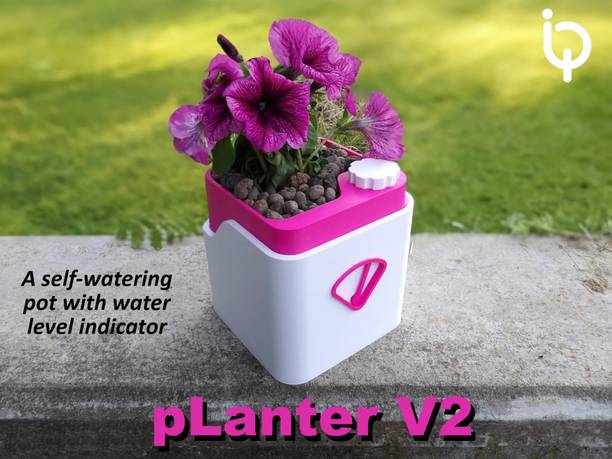 layer lab Easy Plant Care Planter with Screw Cap & Water Reservoir Plant Container Set