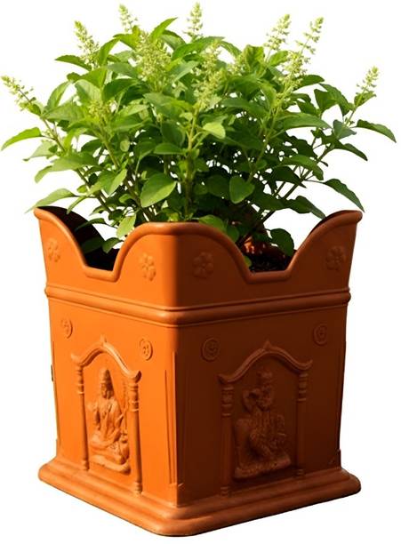 Garden Genie Tulsi Pot for Home - 4 Inch Tulsi Planter | Indoor & Outdoor Use Plant Container Plant Container Set