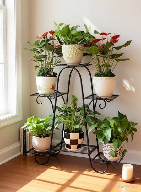WOZTI Iron plant stand / flowerpot stand/ pot stand for Indoor or outdoor plants Plant Container Set