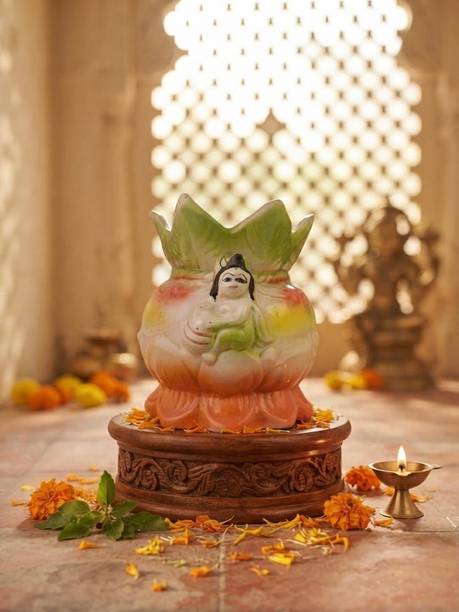 Sanjana Singh Tulsiji Plant Pot for Home Temple Mandir Plant Container Set