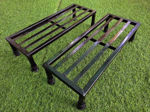 LavishHomestyle Heavy duty Metal Gamla Pot stand for balcony (Pack of 2) Plant Container Set