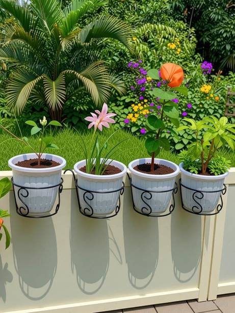 Mothercraft Hanging pot holder Metal wall planter rack Plant Container Set
