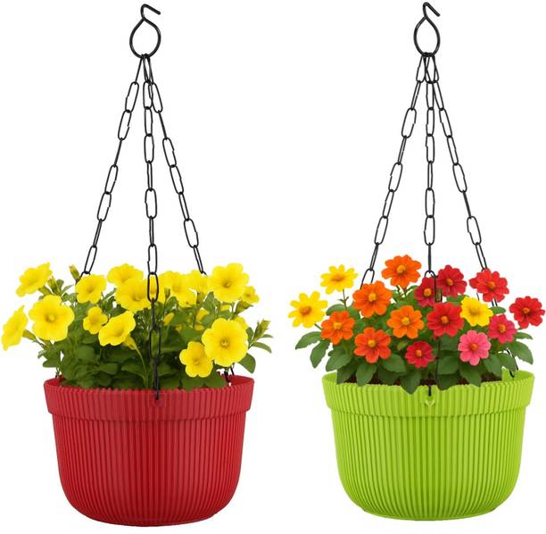 NKB Rim Hanging Planter Set | UV Protected Pots for Balcony & Garden Plant Container Set