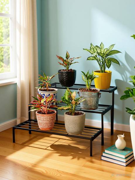 Iron Lands Elegance 3 Step 65 cm Indoor Outdoor Pot Stand for Home Garden Balcony Plant Container Set