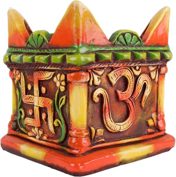 Turtulsgroup Beautiful Handmade Terracotta Tulsi Pot/Gamla (Size-17.8 x 20.3 x 22.9 Centimeters) Item Weight 4.5 KG (Multicolour) and (Multi digin) Plant Container Set