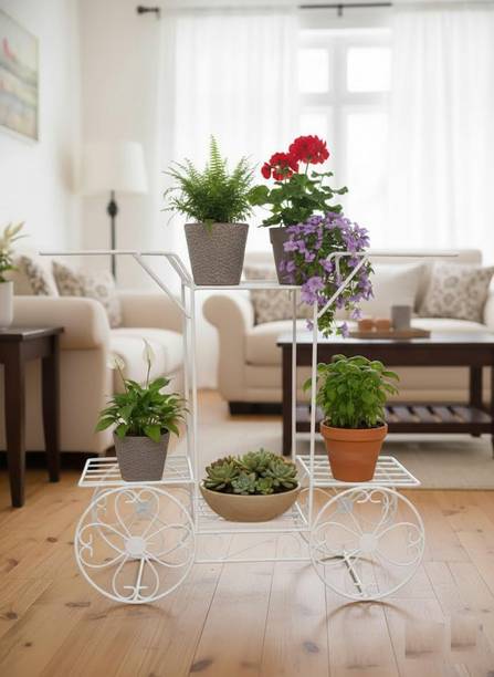 Sobiya Enterprises Decorative Flower Cart Style Plant Holder Plant Container Set