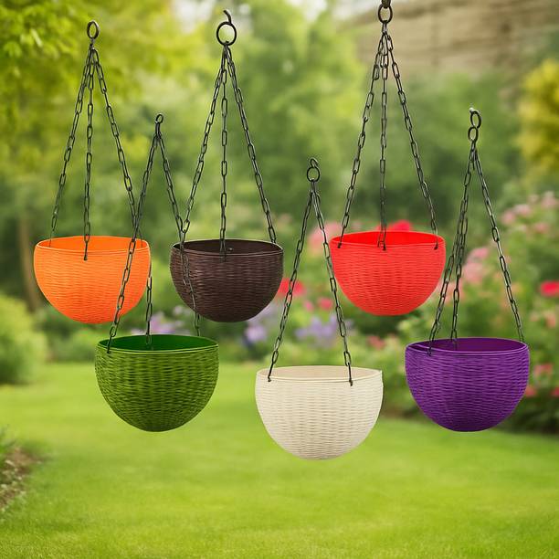 FisttNeed Modern Multi Set of Multi Hanging Pots with Drainage Plug Plant Container Set