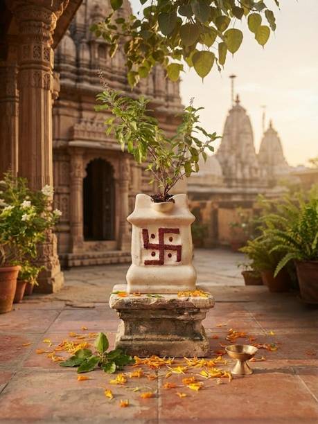 Sanjana Singh Tulsi Vrindavan Pot Plant Container Set