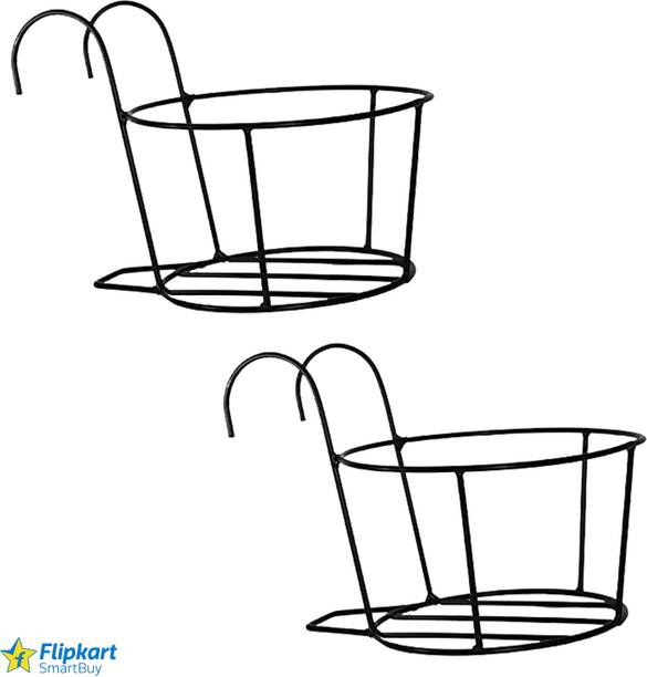 Flipkart SmartBuy Hanging Flower Pot Railing Basket Durable Outdoor,Balcony,Terrace Railing Basket Plant Container Set