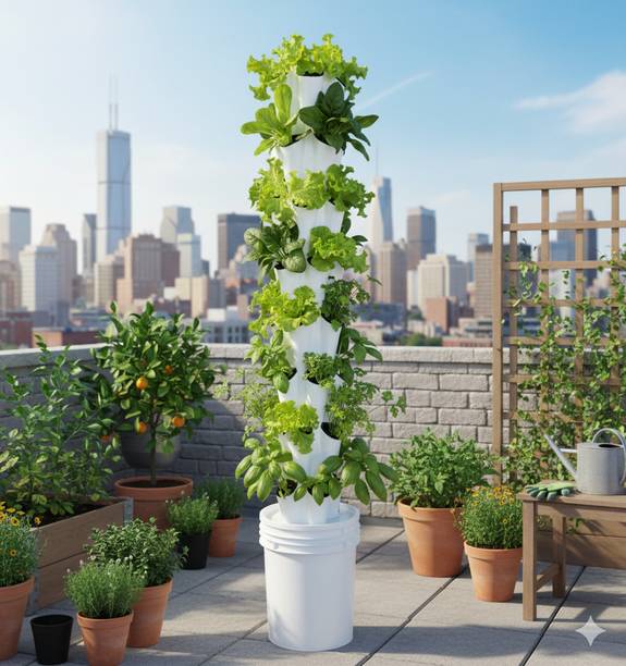 Green warrior 40 Planter Aeroponics Tower | Grow 40 Plants in Less Space Plant Container Set