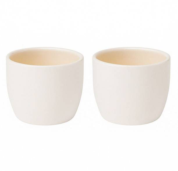 SajaoStore Premium White Ceramic Pots – Set of 2 | Indoor & Outdoor Plants Plant Container Set