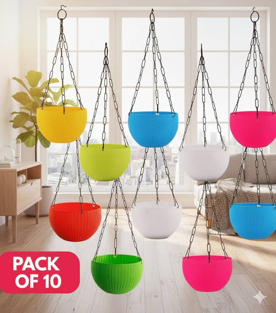 GamlaAura Hanging Garden Flower Pot Set of 10 Plant Container Set