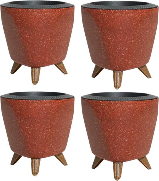 Natural Earth LAGOS Eco Self Watering Plant Pots for Indoor & Outdoor Use | Red Plant Container Set