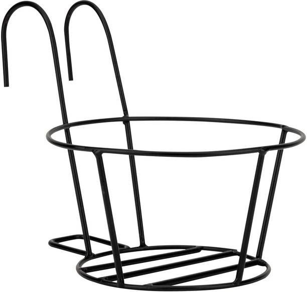 SUNBIRD Hanging Flower Pot Holder Round Balcony Plant Basket Railing Planter Plant Plant Container Set