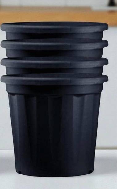 blooming furnancy 8 INCH Planter Pack of 4 Nursery pots Set Plastic Planter Plant Container Set