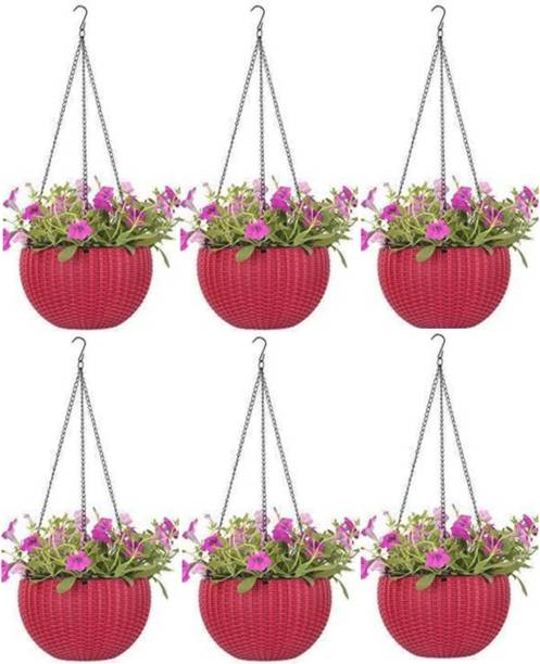 WZZA Hanging Euro Basket Flower Pot Plant Container Set
