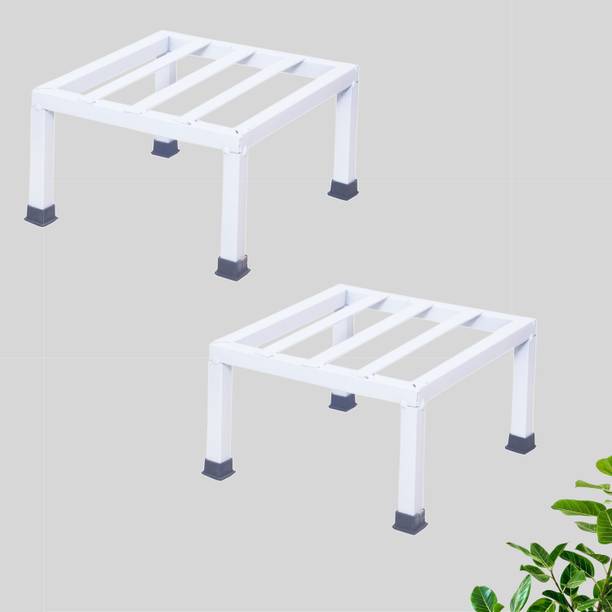 VINAMRA28 Premium Heavy Metal Pot Stand For Outdoor/Indoor Plants White-set of 2 Plant Container Set