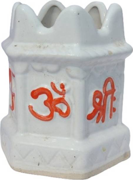 Greliya Greliya Hexagonal Ceramic Tulsi Pot with Om & Swastik Design Plant Container Set