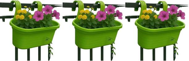 Prime Moulds Eco Double Hook Pots –Plastic Hanging Pot with Double Hook for Hanging Plant Container Set