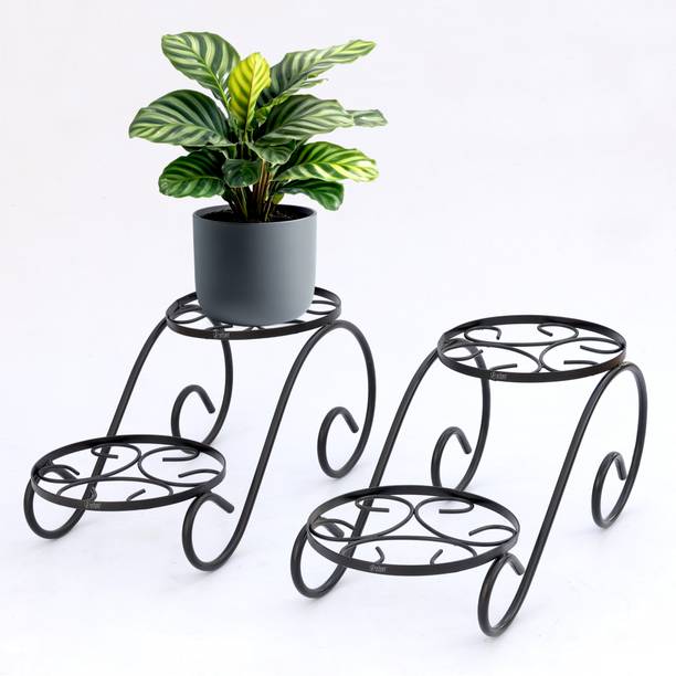 Urban Plant Twinset Plant Stand, Heavy-Duty Metal Pot Holder | Plant Container Set