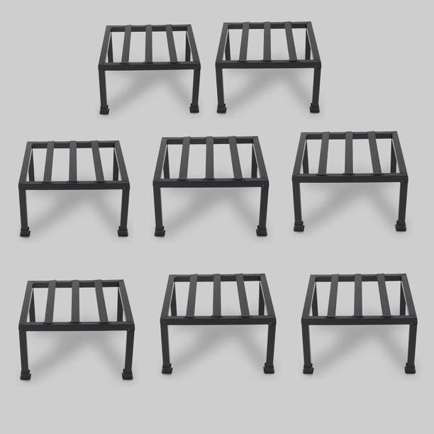 Green Gardenia Premium Strong Black Iron Square Stand for Heavy Gamla and Planter-set of 8 Plant Container Set