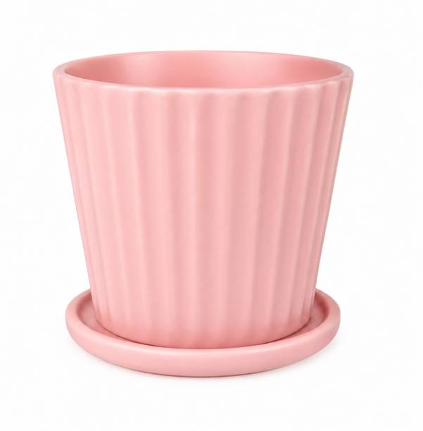 SHYAMNA Line Plet Ceramic Flower Pot for Indoor & Outdoor Plants Decorative Vase Plant Container Set