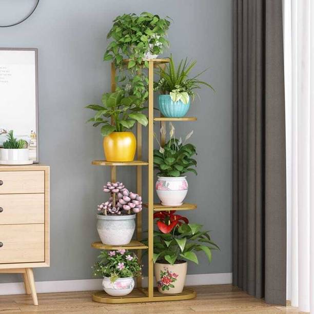 Bee Creative Iron Flower Stand, Pot Shelf Rack Display Plant Container Set
