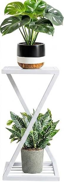 VINAMRA28 Modern Z-Shaped Plant Stand, Indoor Garden Decor, Minimalist Design (1, White) Plant Container Set