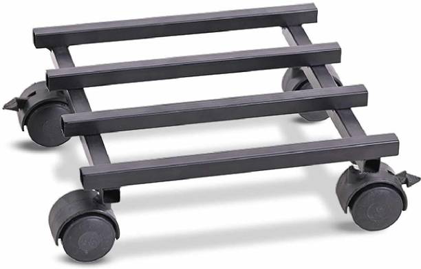 UGAOO Plant Stand with Wheels for Balcony, Home Decor, Indoor and Outdoor Use (Black) Plant Container Set