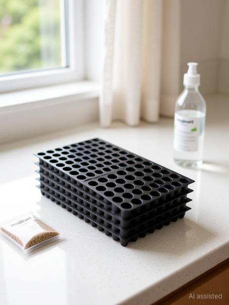 moglecart Seed Germination Plastic Seedling Nursery Tray with 98 Cavities Seeds 