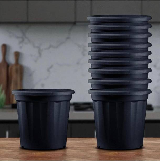 blooming furnancy 8 INCH Planter Pack of 10 Nursery pots Set Plastic Planter Plant Container Set