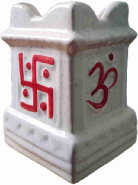 KTCeStore Exclusive Shree Tulsi Design Ceramic Pot (6.6 inch) Plant Container Set