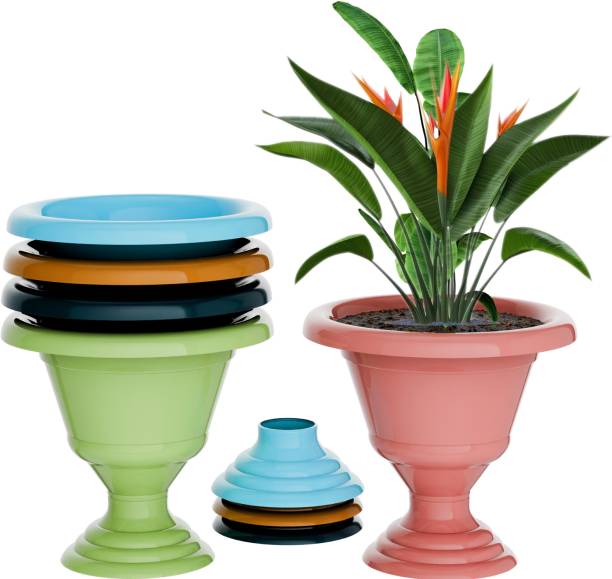 TechHark 9.5" Inch Pear Shaped Flower Pot For Home And Garden Luxury Collection Plant Container Set