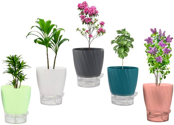 Lishonn Self Watering Planters with Drainage Hole Planter for Indoor Plants Plant Plant Container Set