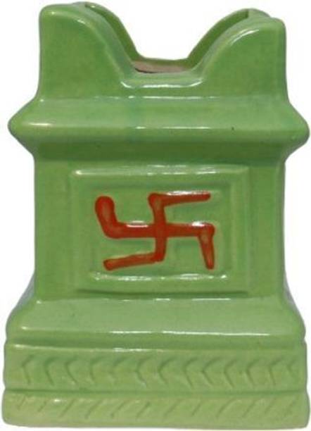 Greliya Greliya Greliya Ceramic Tulsi Mandir Pot – Swastik Design Plant Container Set Plant Container Set