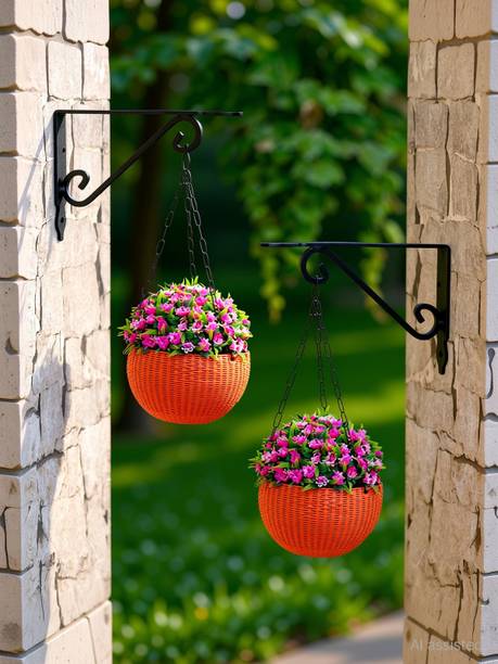 Globus 08-WALL MOUNTED METAL BRACKET SIZE(4.5X5.5INCH /11X14 CM)FOR HANGING FLOWER POT Plant Container Set