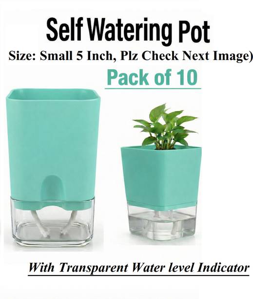 GratisLeafora Self Watering Pot L. Green10 Plant Container Set