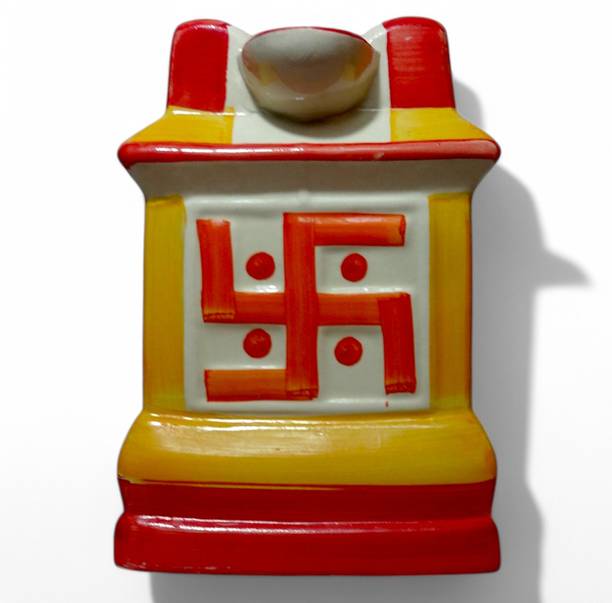Pottery Mart "Premium" Tulsi Ceramic Pot Medium Sized for Indoor, Outdoor, Home Office, Pooja Plant Container Set