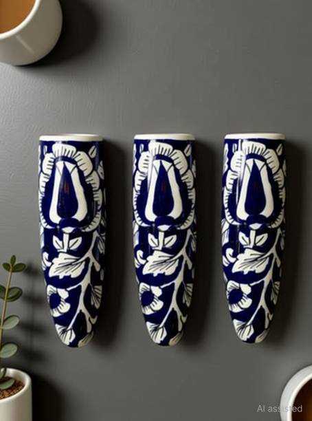 Kraftlik Handicrafts handcrafted ceramic magnetic planter Plant Container Set