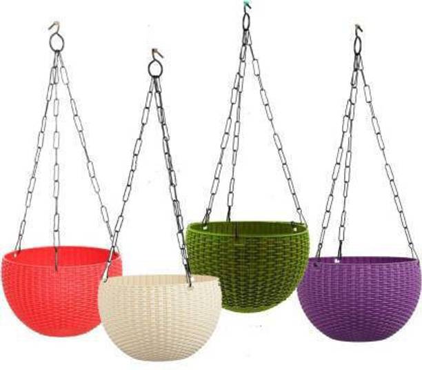 Muddstyles Hanging Pot 7.1 Inch Plant Container Set