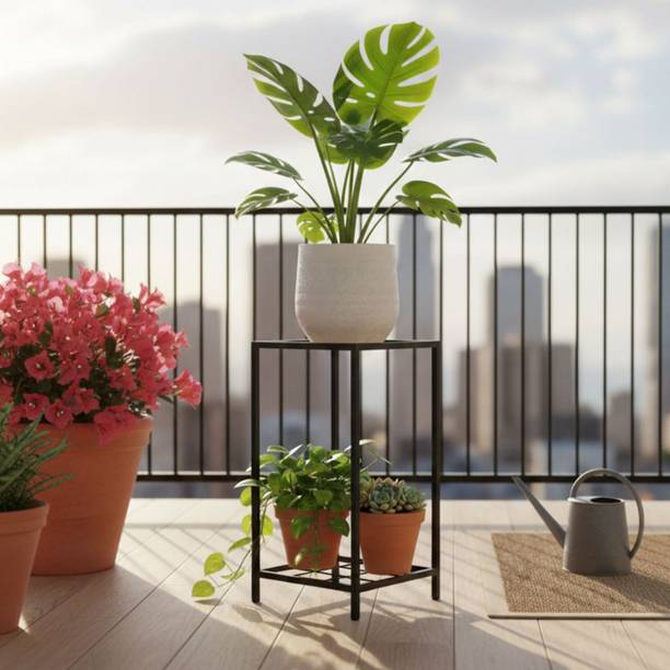 Hs Retail 2Tier Planter Stand | Indoor&Outdoor Flower Pot Stand | Display Rack Shelf Plant Container Set