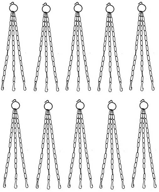 Varshney Gradening (Pack of 10) Black Iron Chains for hanging pots flower pots Planters Plant Container Set