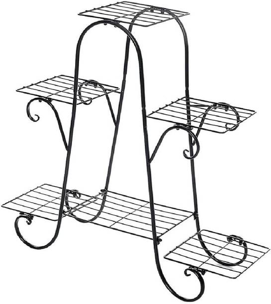 MF WORLD Flower Plant Stand, A Shaped Iron Planter Stand Outdoor ,Indoor Flower Pot Stand Plant Container Set