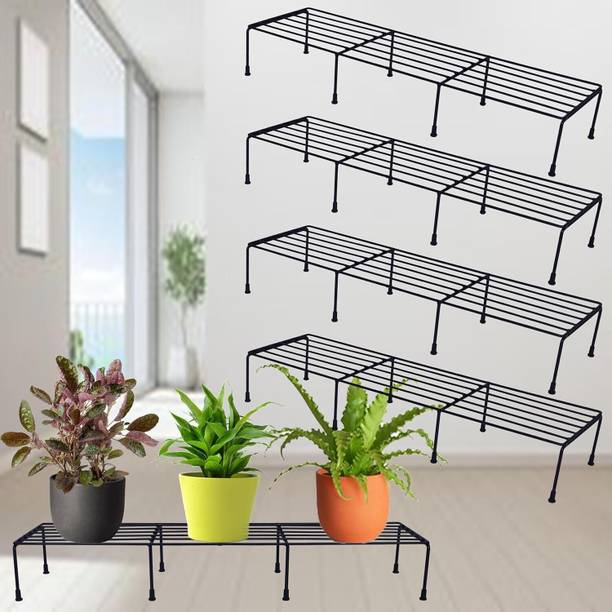 ZH HANDICRAFT Anti Rust Metal Plant Pot Stand for Balcony| Decorative Planter stands Plant Container Set
